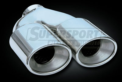 Supersport stainless steel tailpipe 2x96x72mm absorber