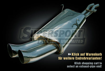Supersport Edelstahl Endschalld&auml;mpfer BMW E30 11/82- (SU971305M-0)