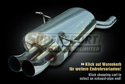 Supersport Edelstahl Endschalld&auml;mpfer 3er BMW E46 2/98- (SU971324-0)